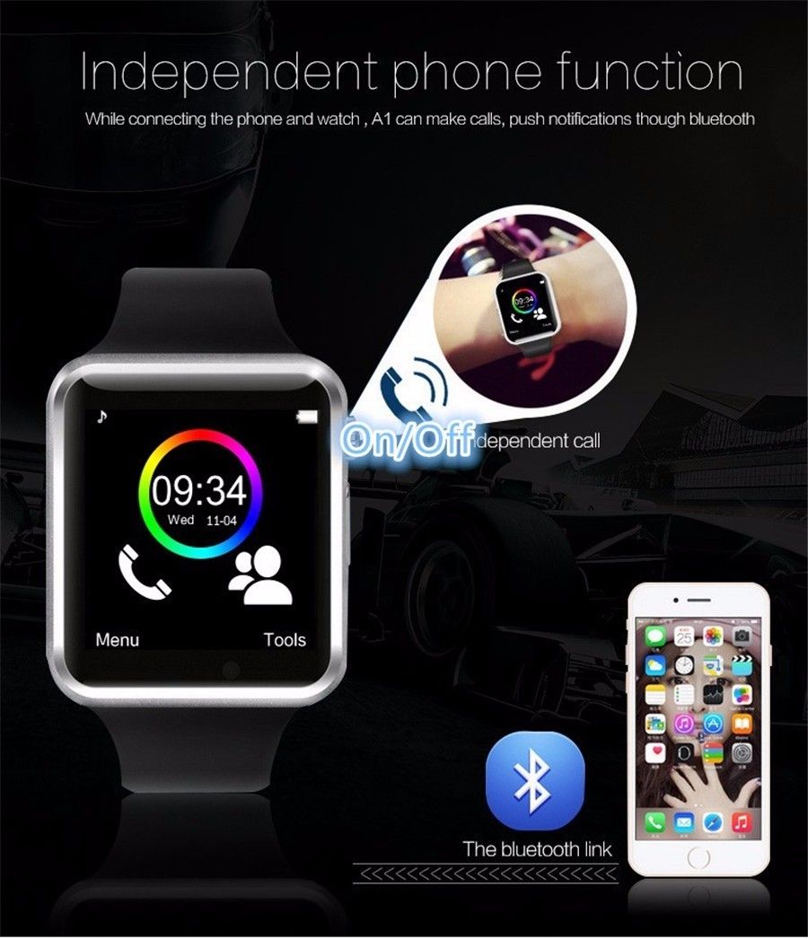 smart watch phone a1 black